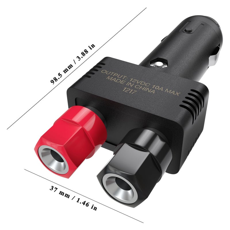 Jtron Dc 12v 10a Male Cigarette Lighter Plug with Power Wiring Cable Car to Take Power Black Power Cord for Inverter - Image 3